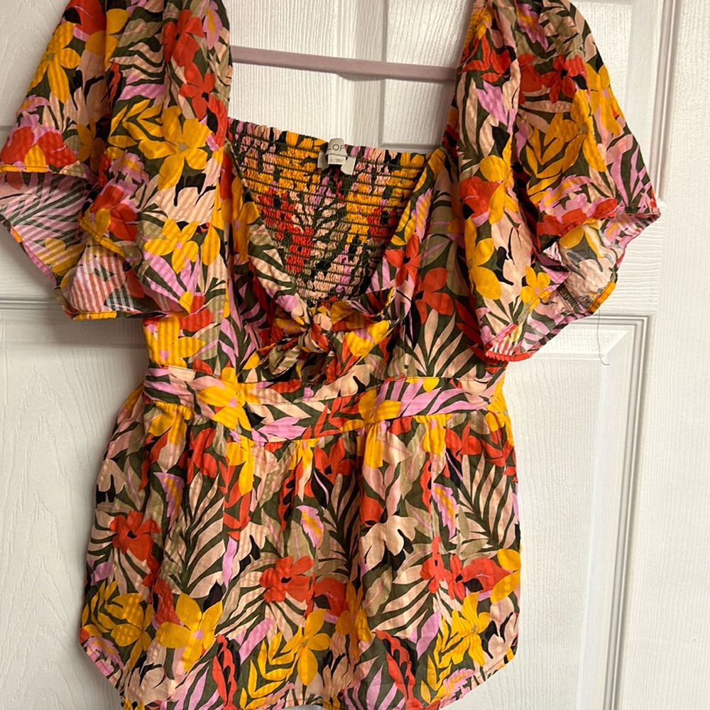 Loft size tropical floral shirt